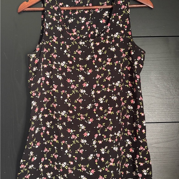 Express Black Blouse with Floral Accents - Picture 1 of 4